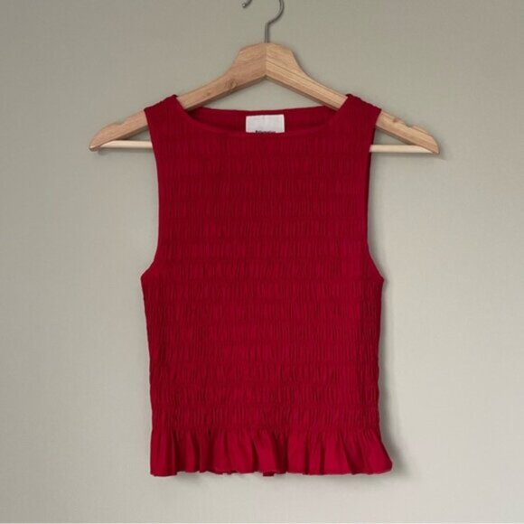 NEW Reformation Laguna Two Piece Matching Midi Skirt Set Lipstick Red US 4 UK 8 - Picture 7 of 16